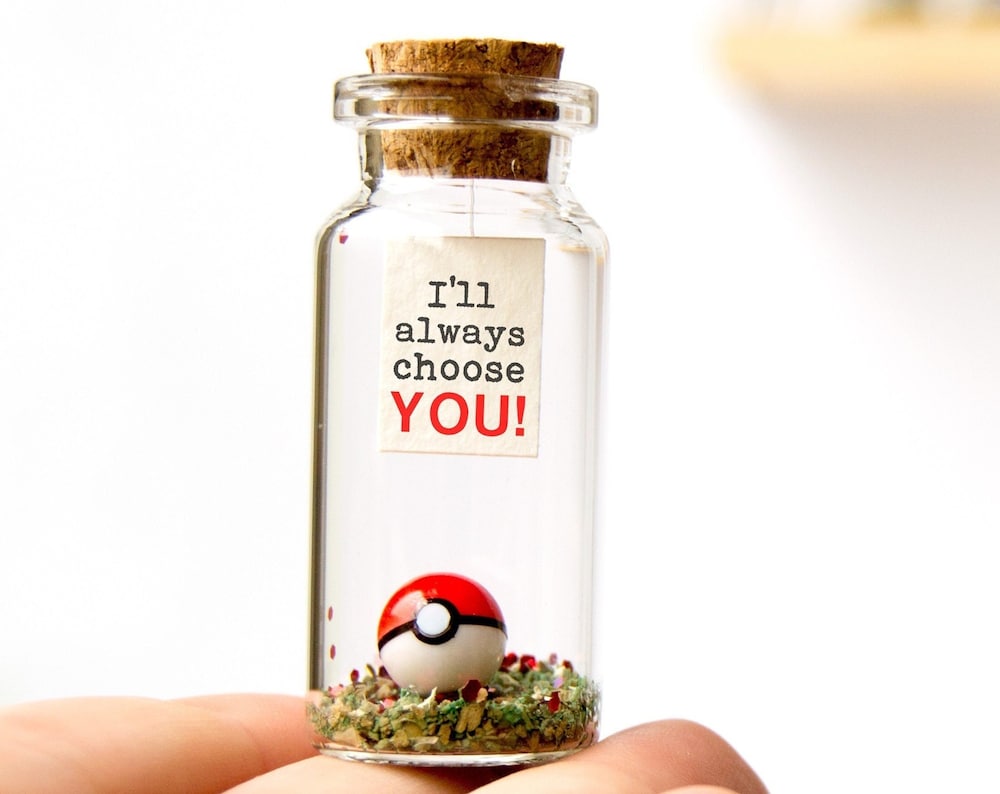 Pokemon Ball  Gift Valentine's Day Gifs for Him I choose you Gift for Boyfriend Birthday Card Nerd Gaming Gift Personalized Gift Boys