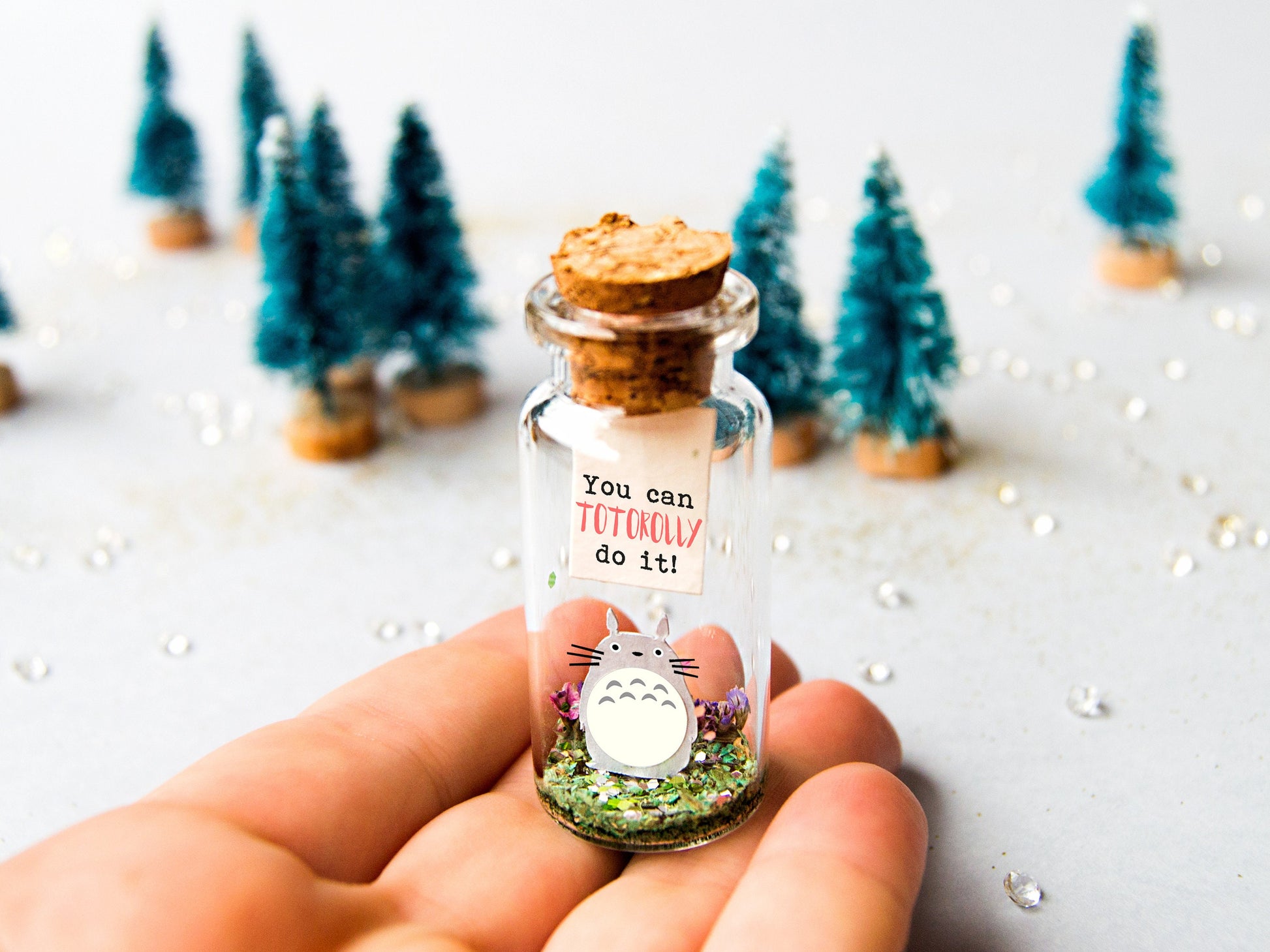 Totoro Gift Bottle, Personalized Message in a Bottle, Valentine's Day, Anniversary for Him, Her My Neighbor
