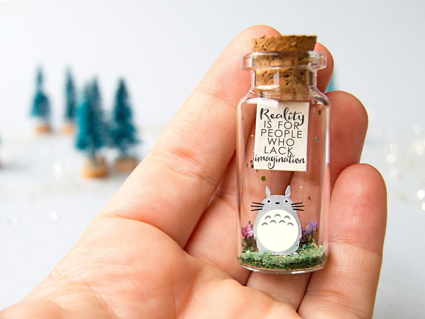 Totoro Gift Bottle, Personalized Message in a Bottle, Valentine's Day, Anniversary for Him, Her My Neighbor