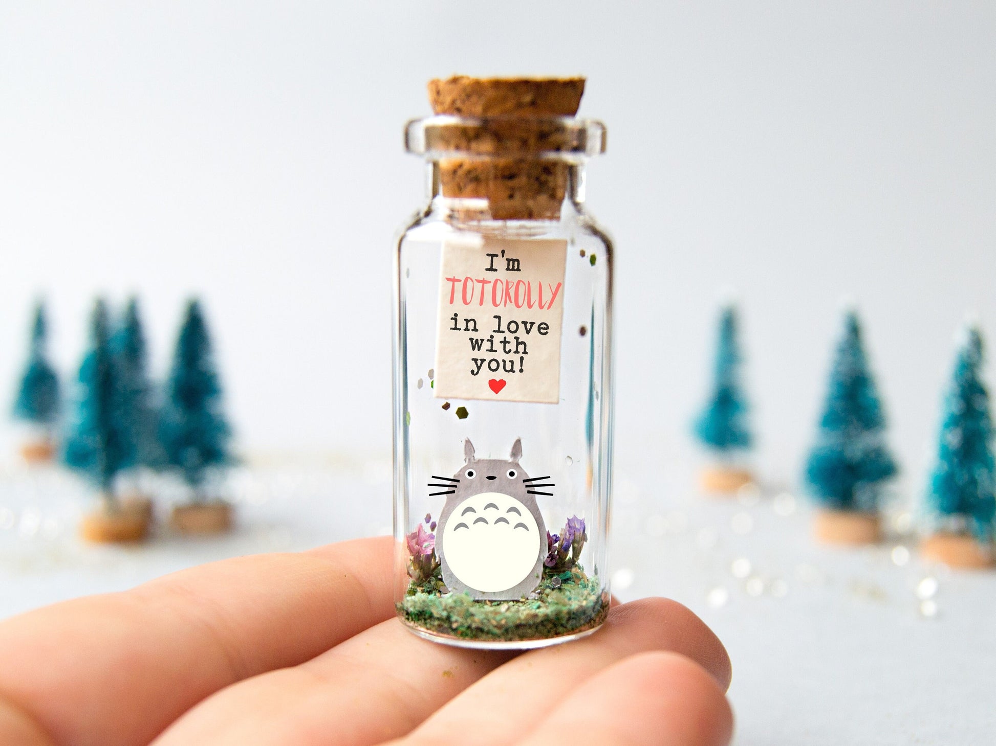 Totoro Gift Bottle, Encouragement Gift, Personalized Keepsake, Birthday Present, Photo strip, Anime,