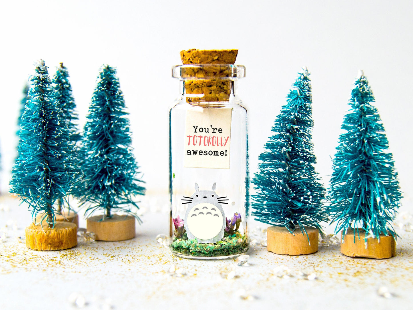 Totoro Gift Bottle, Encouragement Gift, Personalized Keepsake, Birthday Present, Photo strip, Anime,