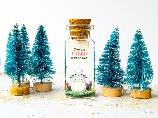 Totoro Gift Bottle, Encouragement Gift, Personalized Keepsake, Birthday Present, Photo strip, Anime,