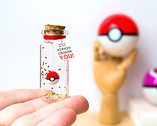 I Choose You Gift: Miniature Bottle with Handmade Poke Ball