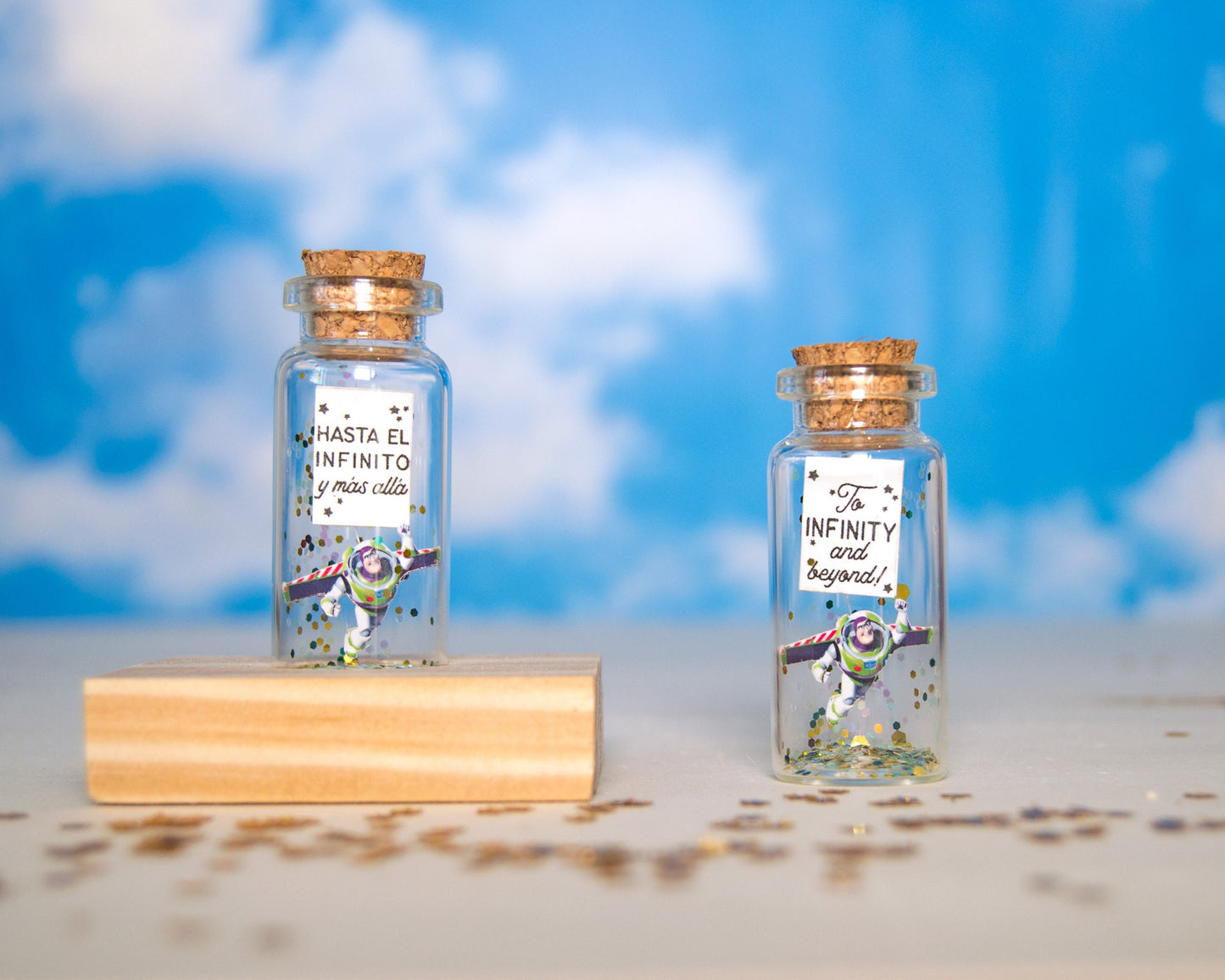 Message in a Bottle Gift: "To Infinity and Beyond" Keepsake with photo, miniature