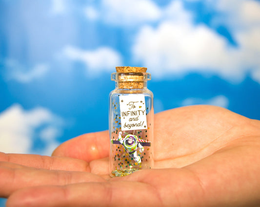 Message in a Bottle Gift: "To Infinity and Beyond" Keepsake with photo, miniature