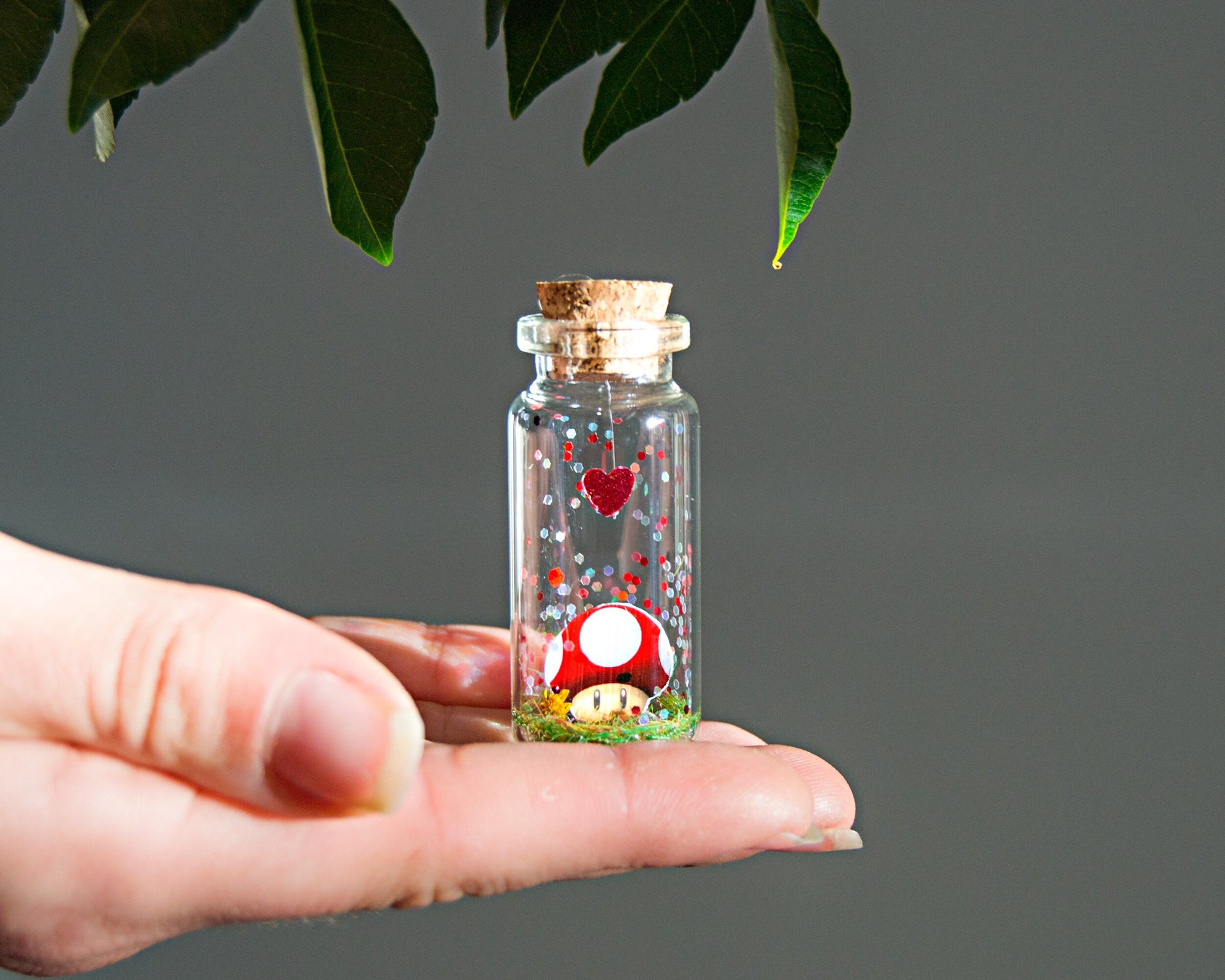 Personalized Gamer Gift: Mario Mushroom Anniversary Bottle