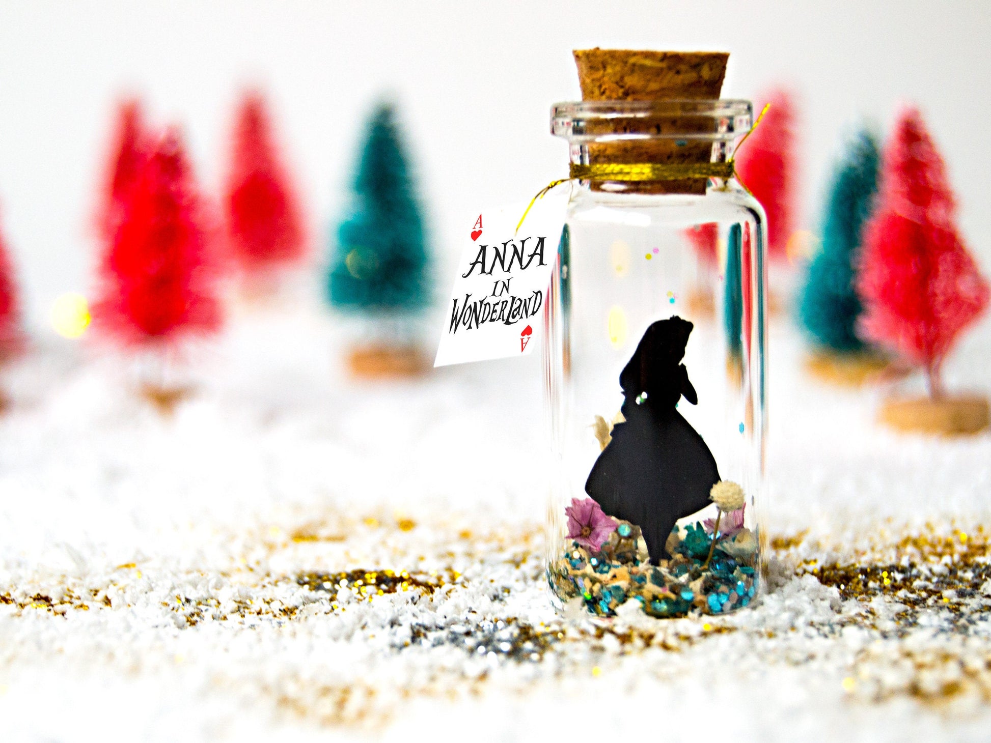 Personalized Alice in Wonderland Gift: Message in a Bottle