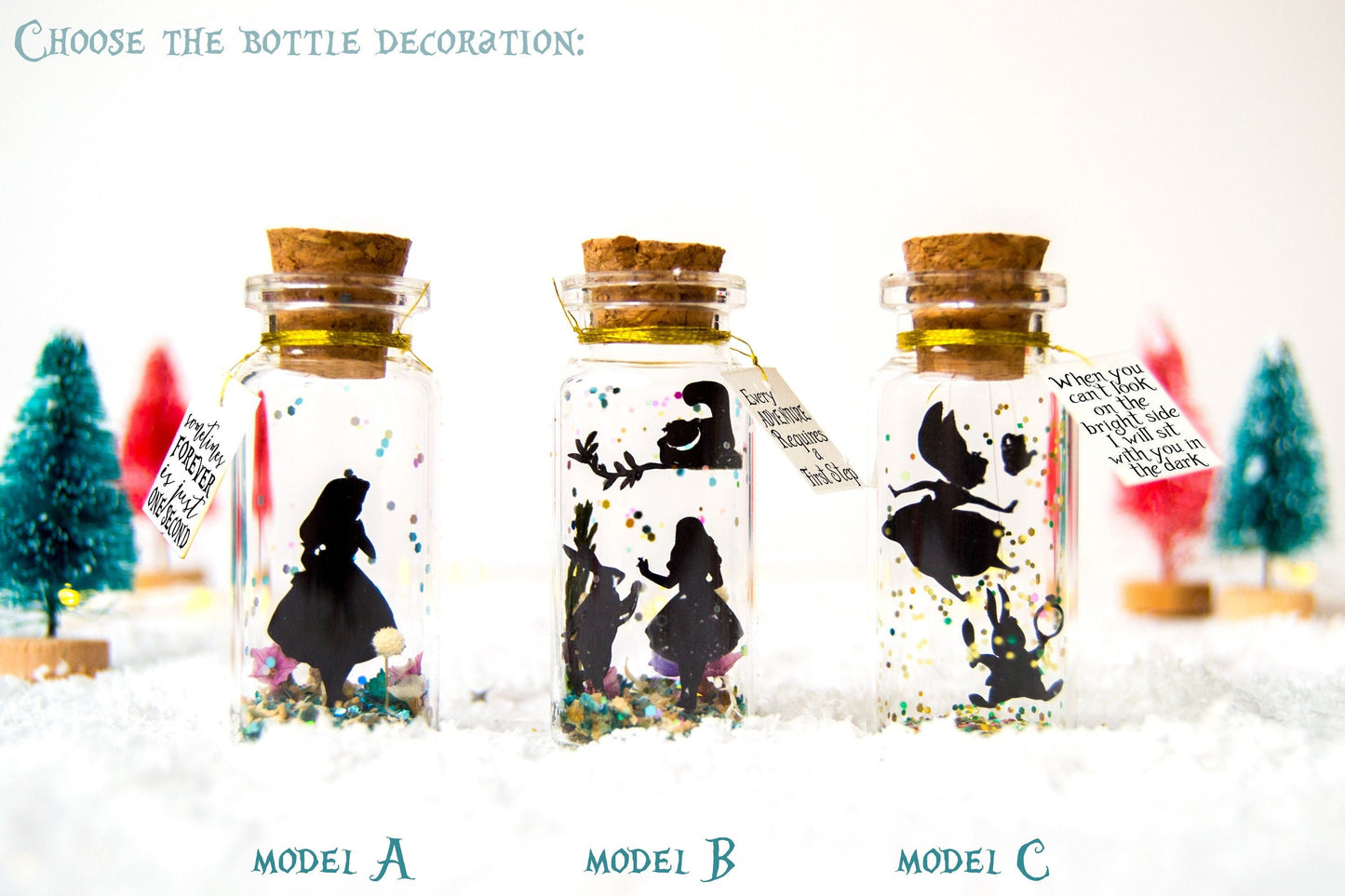 Personalized Alice in Wonderland Gift: Message in a Bottle