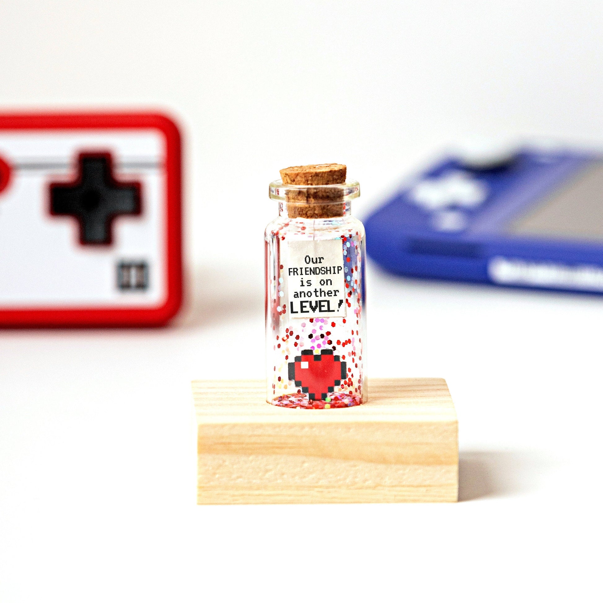 Personalized Gamer Gift: Pixel Heart Anniversary Bottle - I'd Pause My Game
