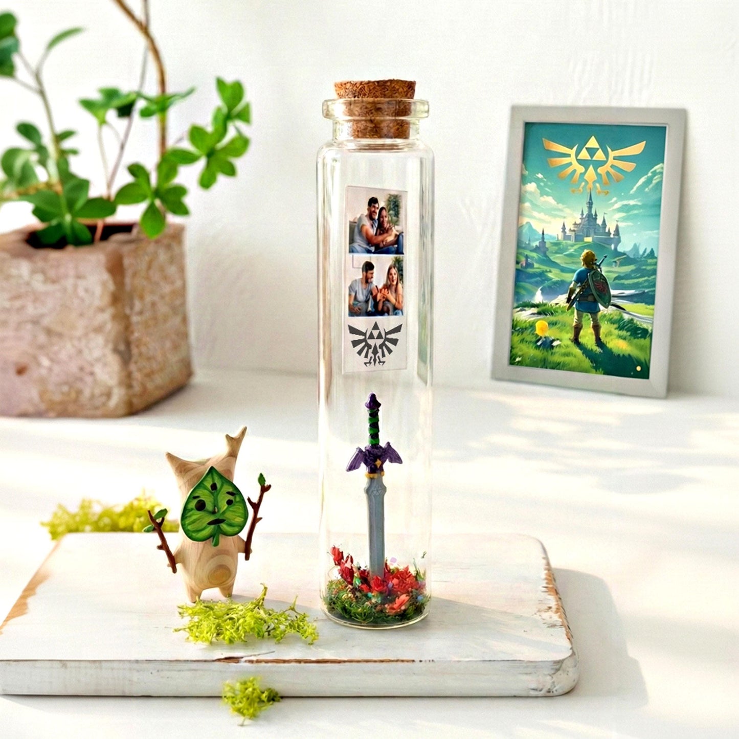Valentine's Day Gift for Him, Legend of Zelda Bottle, Link, Master Sword, Rupee Zelda, Legendary love, Boyfriend, Gaming, Birthday present