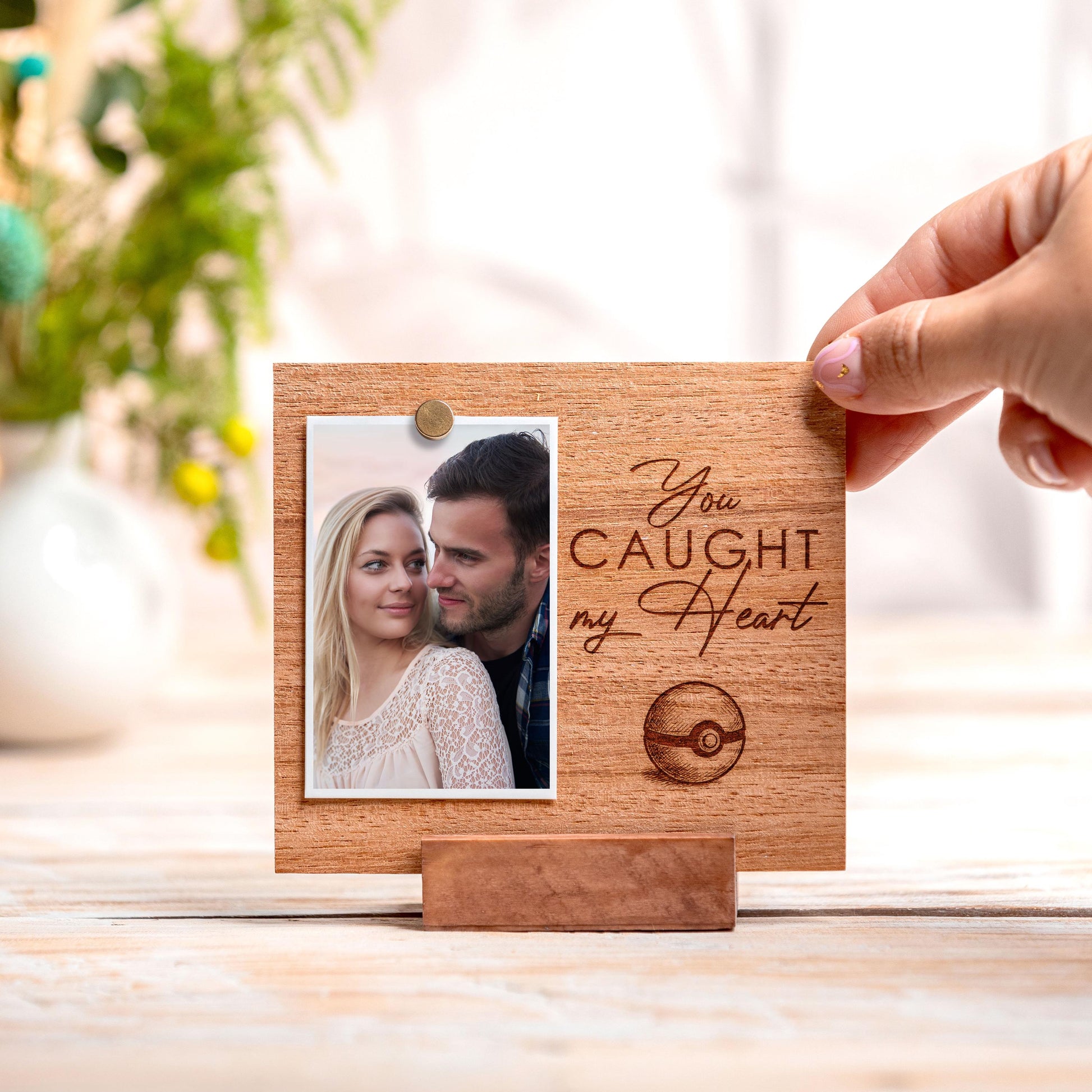 Valentines Day Gift For Boyfriend, Pokemon Wood Photo, Engraved Cards, Box, Frames for Special Moments, I choose you